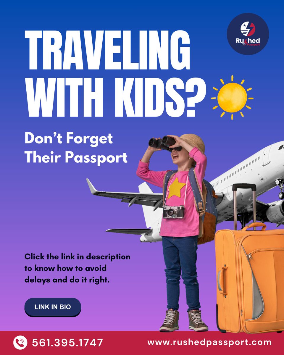 RushedPassport's tweet photo. Planning a family trip abroad?
Here’s something many parents don’t realize: every child needs their own passport — even infants.
Applying for a child passport involves special photo requirements, parental consent forms, and additional documentation. https://t.co/haZM7085xO