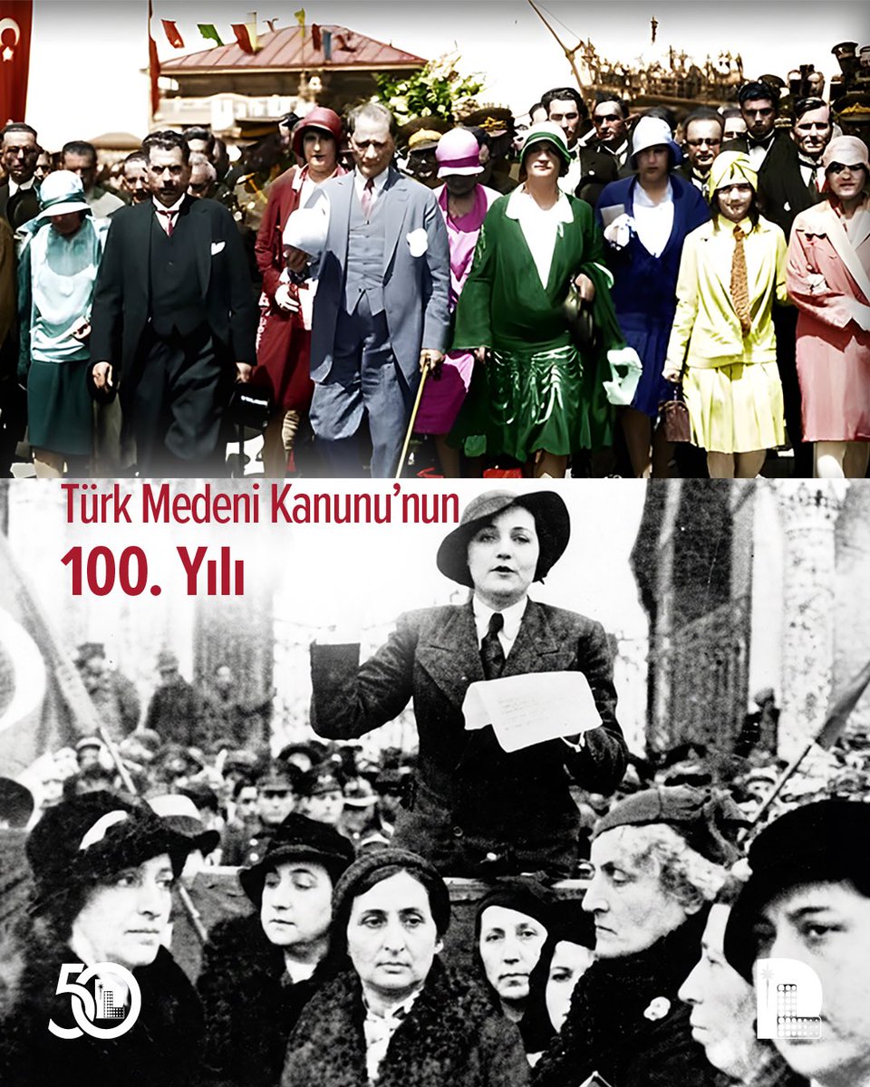 Türk Medeni Kanunu’nun 100. Yılı Kutlu Olsun! 🇹🇷

📌 Sosyal alanda eşitlik anlayışının ve laik hukuk sisteminin temelini atan Medeni Kanun’un Kabulünün 100. Yılını kutluyoruz bu sene. Dönemin hukukçu milletvekillerinden, öğretim üyelerinden, yargıç ve avukatlardan oluşan 26