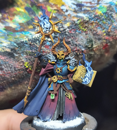Skelebrumm's tweet photo. A very tzeentch-y model in hype for the tome this saturday https://t.co/OobQdgkVle