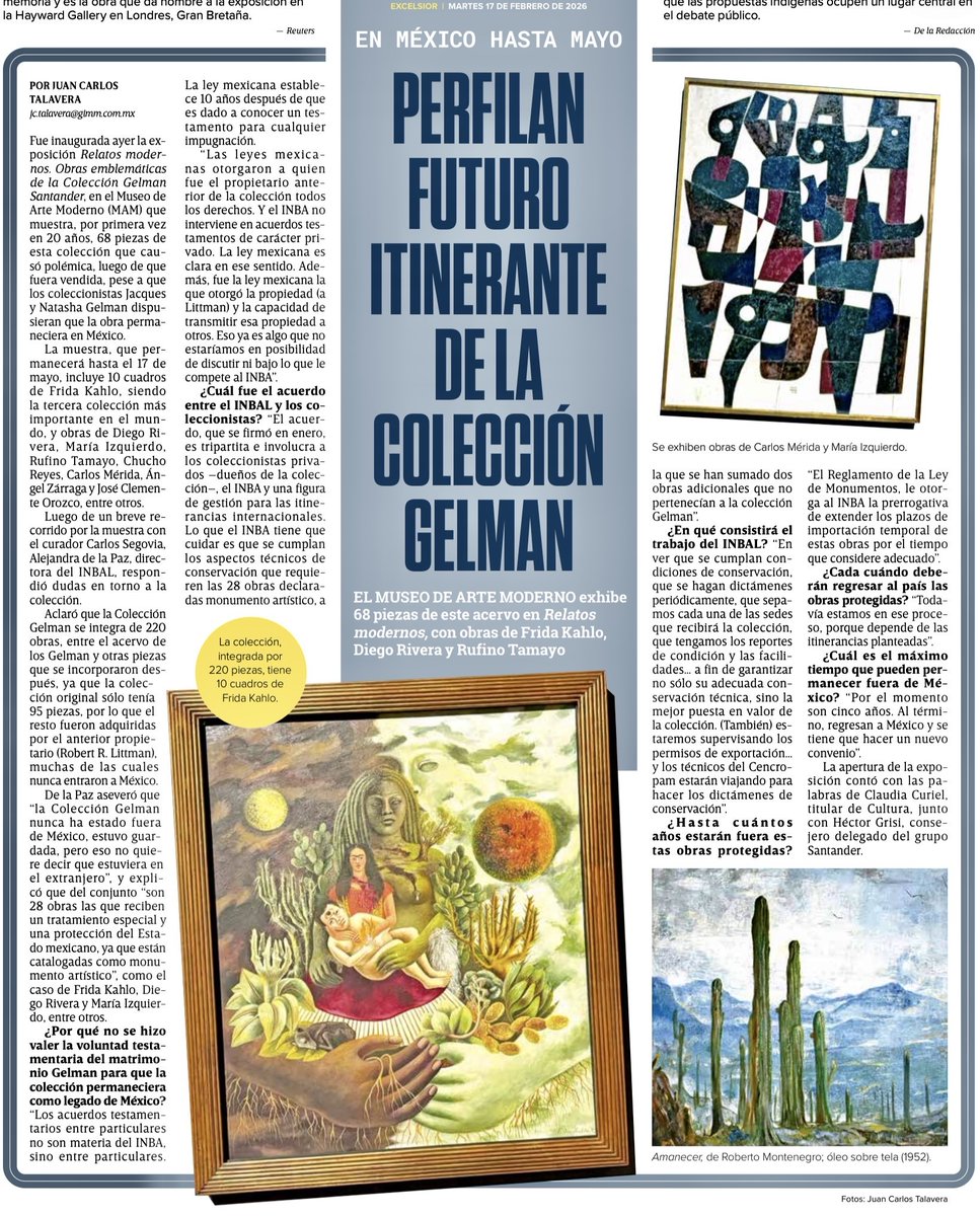 Perfilan futuro itinerante de la Colección Gelman
excelsior.com.mx/cultura/mam-ex…