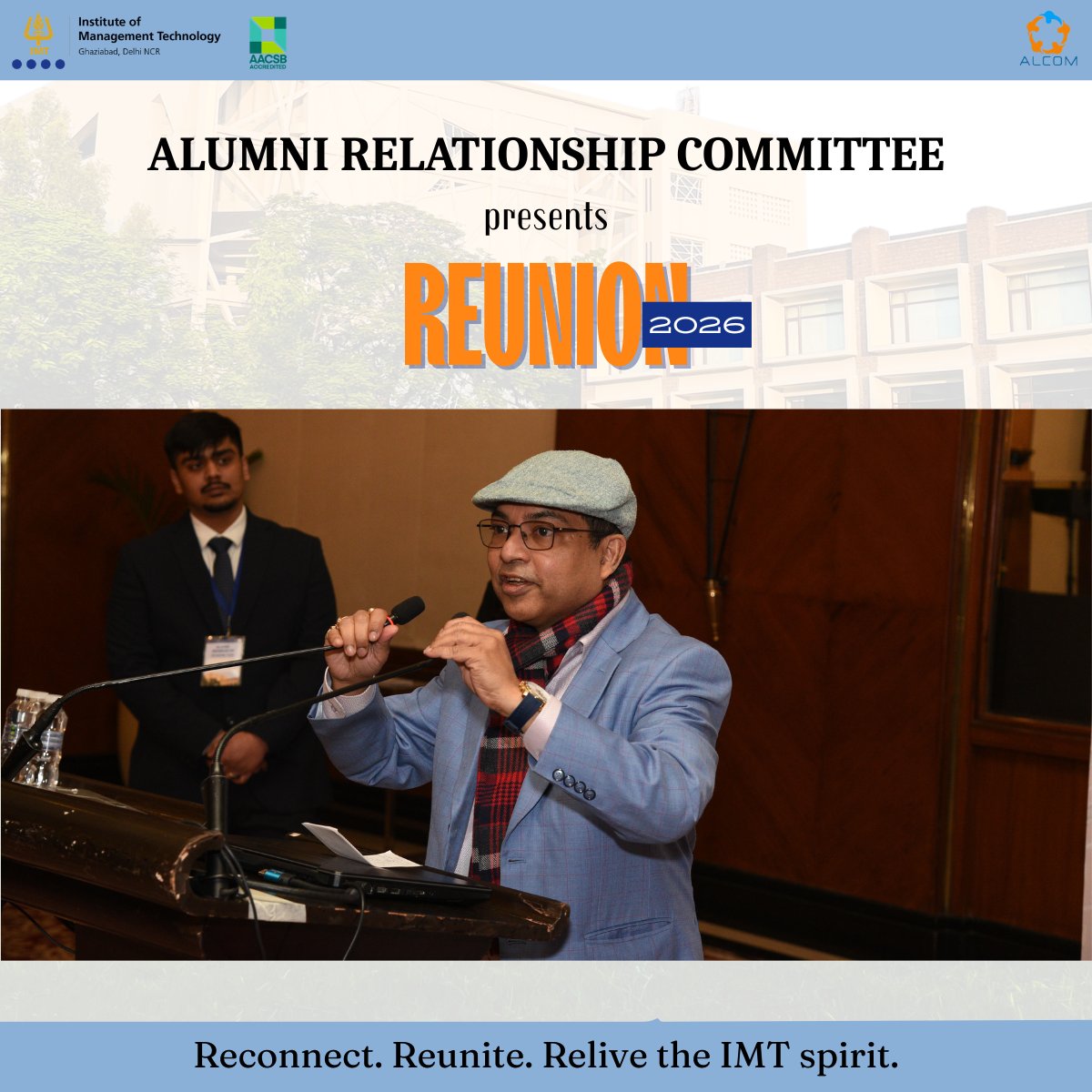 IMTalcom's tweet photo. The Alumni Relationship Committee &amp; IMTGAA were delighted to reconnect the IMT Ghaziabad  fraternity at a vibrant reunion with 250+ attendees. Grateful for our alumni and honoured by the  presence of our Director, Mr.  Atish Chattopadhyay and IMTGAA members. https://t.co/8IllfY04J3