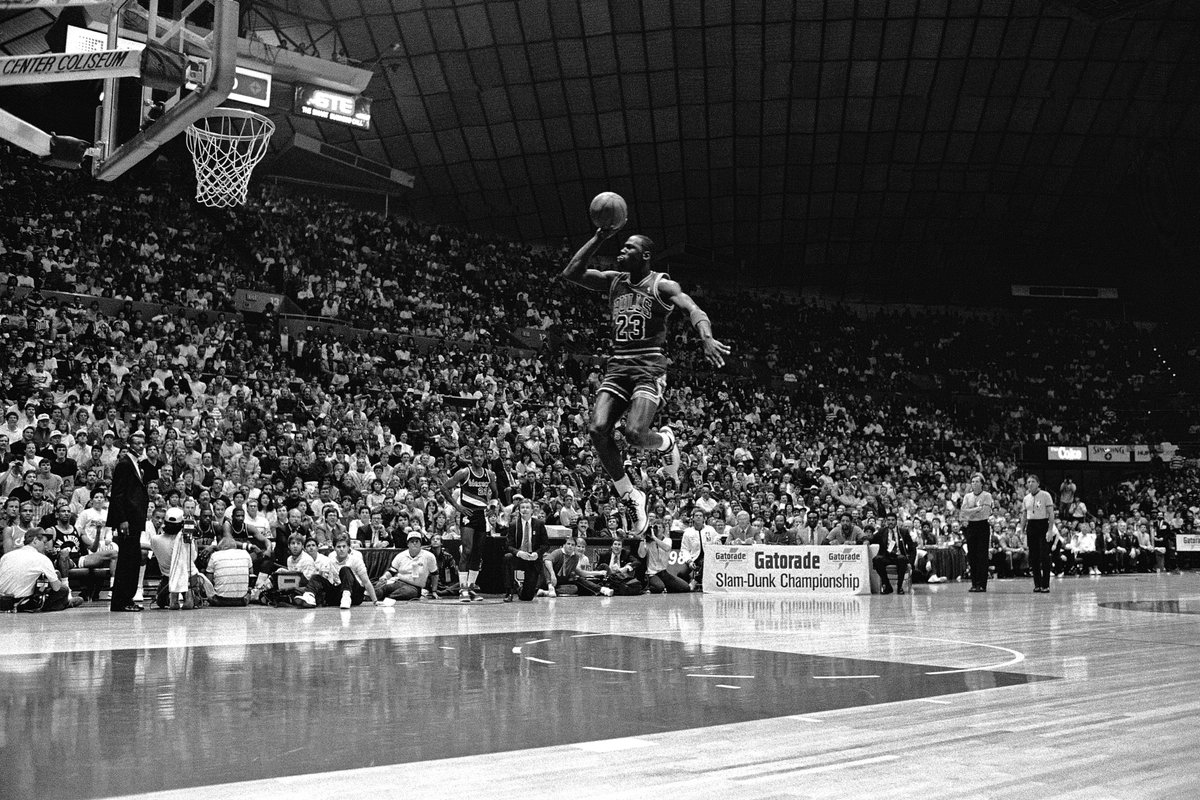 Happy birthday to the #GOAT of basketball, Michael Jordan.

He dunks this ball.  Craziness.