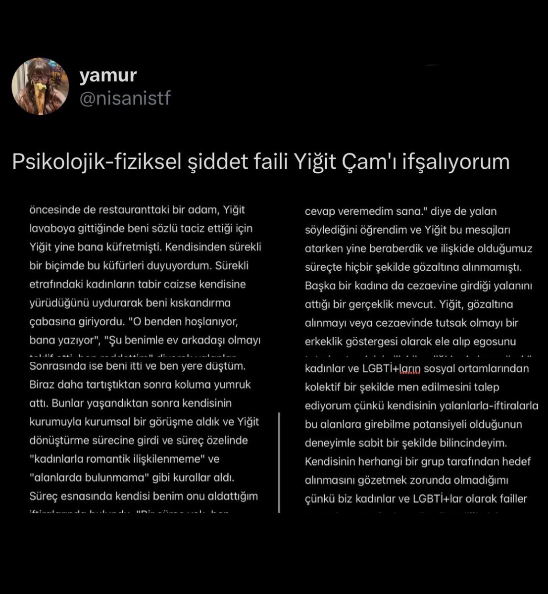 20/09/25 - “Sevgilim bana Amedsporlu labubu aldı :))”

16/02/26 - “Bana psikolojik ve fiziksel şiddet uygulayan sevgilimi ifşalıyorum”