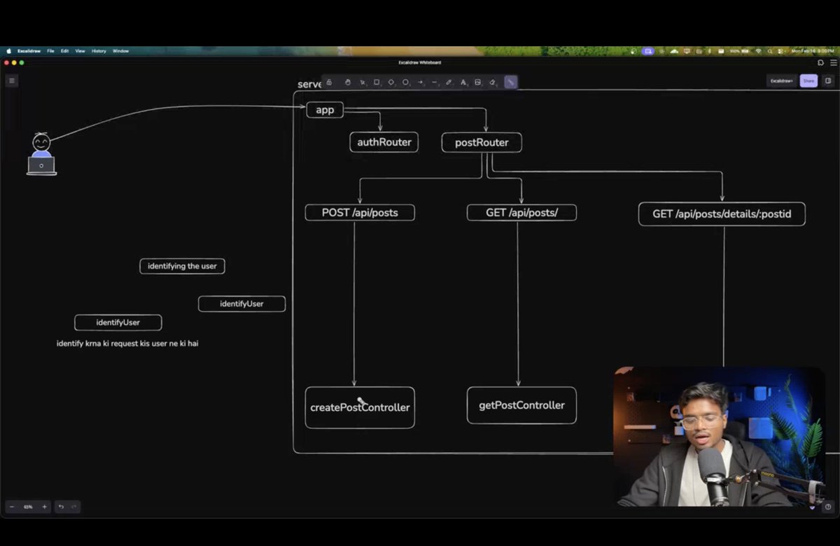 devHamza03's tweet photo. 📅 Day 108 of Cohort 2.0 | @sheryians_ 

Learned why token verification should not be repeated in every route.

Used middleware to handle it once and pass control with next().

Also understood edge collections that store relationships between entities. 

#Day108 #Backend https://t.co/oEr0j3We4h