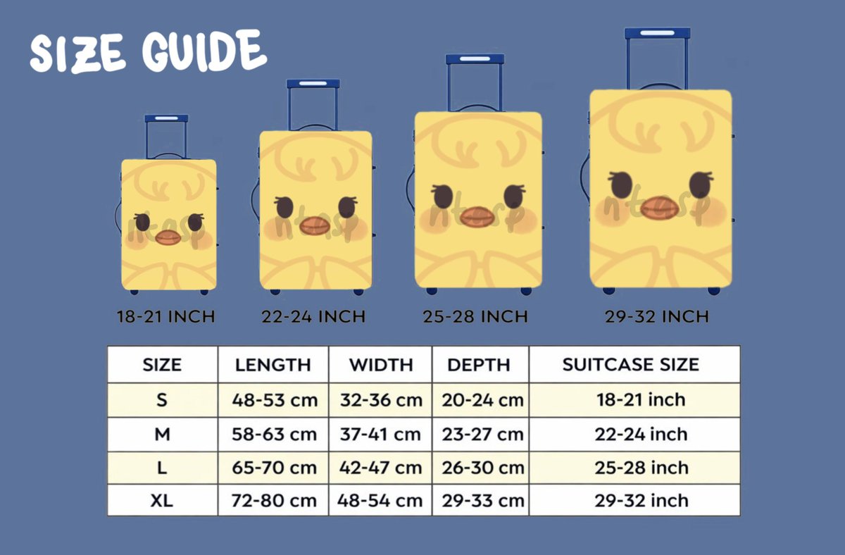 Hello here are the final designs of the suitcase cover (designed by me 🙋🏻‍♀️)

Order form batch 1 will be open on 21 - 28 Feb, if u want it to be ready before 25th March (for the fan meeting) please join batch one! 🐥❗️

I’ll tag you on the day the form is open  if you have replied