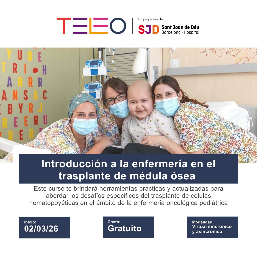 ProgramaTeleo's tweet photo. El TMO requiere formación específica y actualización constante en enfermería pediátrica. Los invitamos a este nuevo curso sin costo para sus participantes.

Si tienes cuenta en TeLeo, lo encuentras en “Cursos".
Si no, puedes crear tu cuenta aquí:
https://t.co/UM9ckjhASX https://t.co/ra59HuEglP