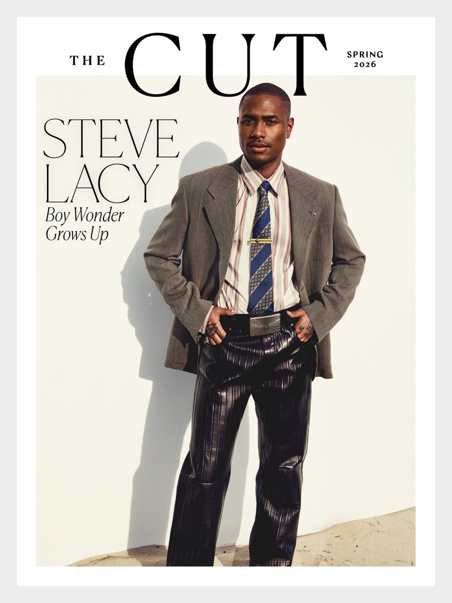 TheCut's tweet photo. STEVE LACY for The Cut SPRING FASHION ISSUE 🖤🌟

#SteveLacy's career skyrocketed with a viral hit and a Grammy win. Now, the 27-year-old musician is readjusting. Read his full #CutCover story here: https://t.co/jzPqkNGgVs https://t.co/gkx2nRi7qv