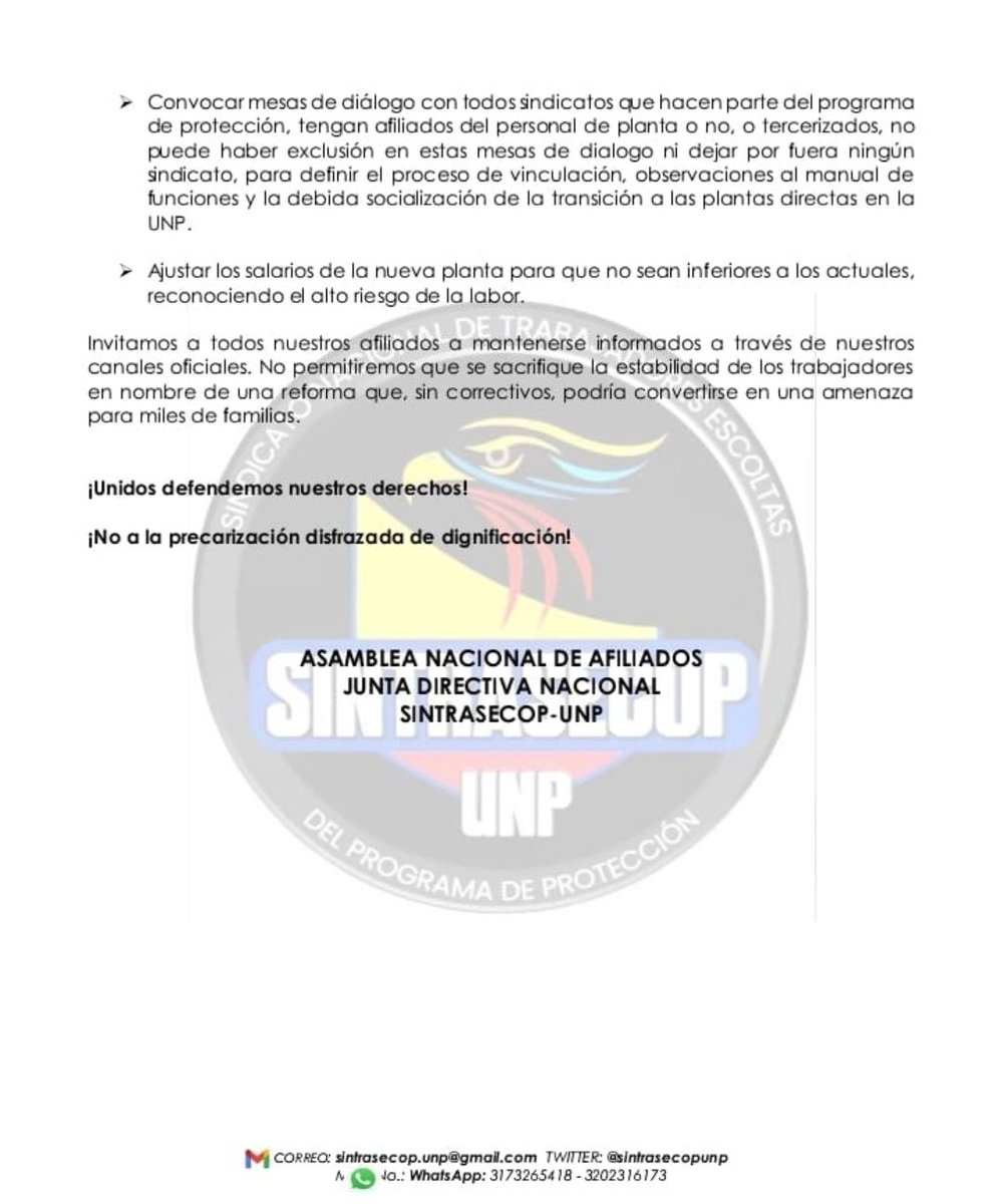 Fuera el 0019 y el 0020! ¡No al control político en la UNP! ¡Sí a la estabilidad verdadera, sin despidos masivos ni traición obrera! ¡Unidos contra la masacre laboral, defendemos nuestro derecho vital!