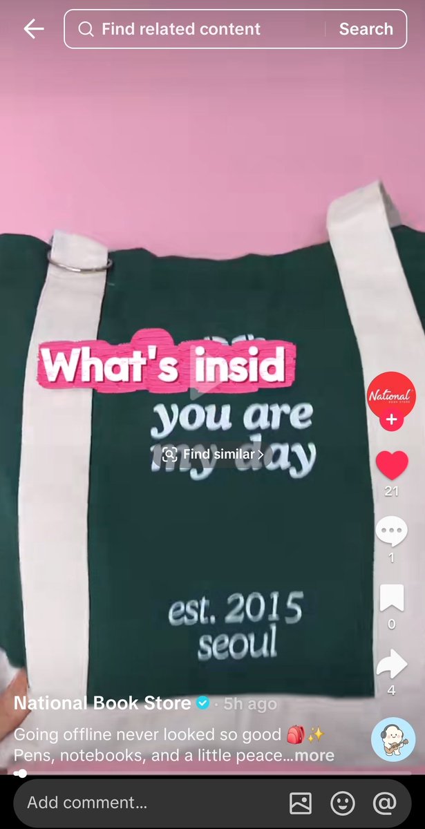 cookie_kke's tweet photo. hello nbs tiktok handler is a myday???? also a yamd bag owner???!! 😭😭😭😭 https://t.co/AaiJByVCvB