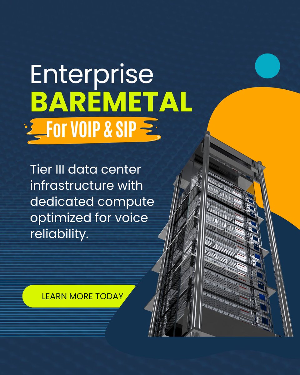 Enterprise Bare Metal for VoIP &amp; SIP.
Deploy today. Scale with confidence
👉 whitelabelitsolutions.com

#VoIP #SIP  #BareMetal #telecom  #CloudInfrastructure #DataCenters  #LowLatency