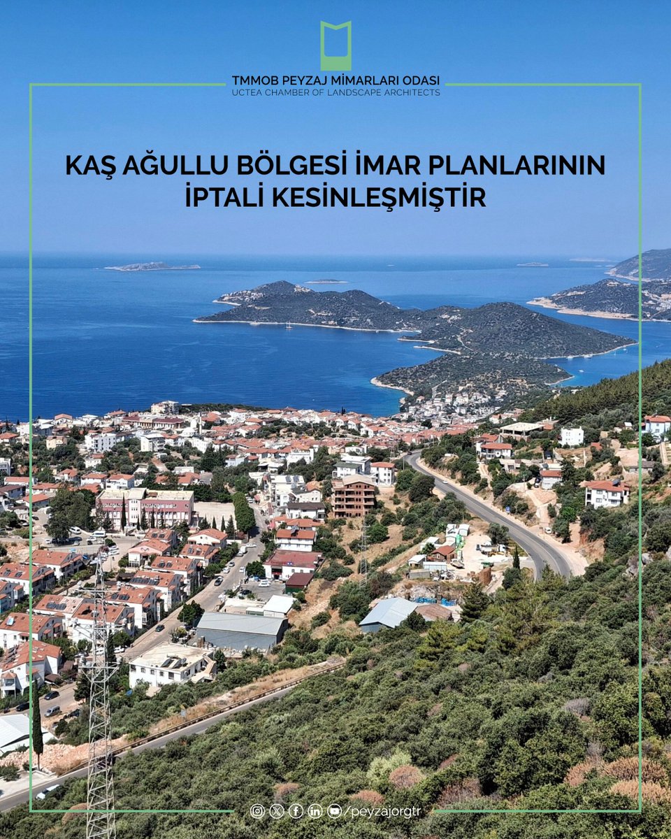 HUKUK | KAŞ AĞULLU BÖLGESİ İMAR PLANLARININ İPTALİ KESİNLEŞMİŞTİR

TMMOB Peyzaj Mimarları Odası
16. Dönem Yönetim Kurulu

peyzajmimoda.org.tr/icerik/2026021…