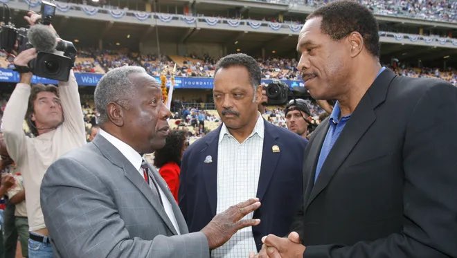 The <a href="/NLBMuseumKC/">Negro Leagues Baseball Museum</a> mourns the passing of Rev. Jesse Jackson, pictured with baseball legends, Henry Aaron (left) and Dave Winfield. The civil rights icon visited the NLBM on multiple occasions and was an avid fan of Negro Leagues history. May he rest in peace!🙏🏾

<a href="/sn_mlb/">Sporting News MLB</a> <a href="/Royals/">Kansas City Royals</a>