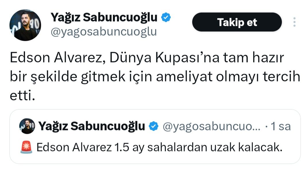 Kimse kimsenin aklı ile dalga geçmesin 
Bu twit oyuncunun önceliğinin Fenerbahçe olmadığını ima eden ve oyuncuyu taraftarın önüne atan bir twit.
Yönetime sesleniyoruz!
Uzakta düşman aramayın.
Maalesef hepsi "oldukça" yakınınızda!
