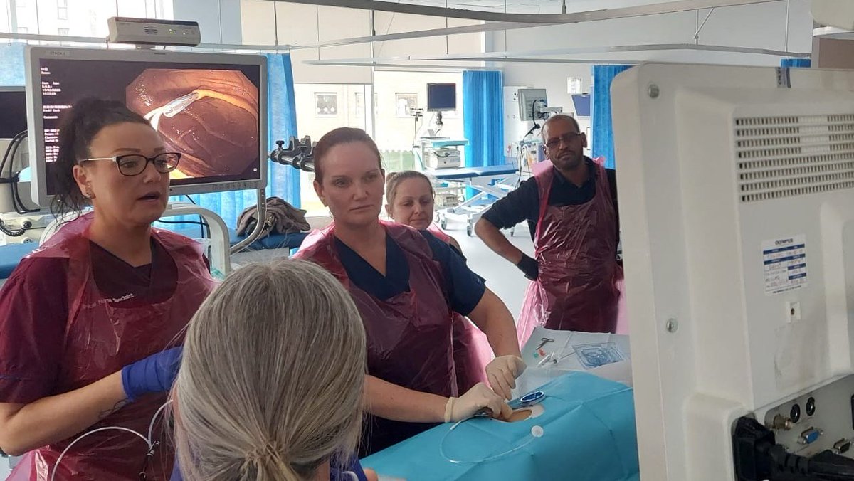 EndoscopyWest's tweet photo. A great day so far delivering our PEG Insertion Course at Liverpool John Moores; great engagement, hands-on learning and in-depth discussions throughout. Thank you to our fantastic faculty and delegates for attending today. https://t.co/0mIJczyCW2