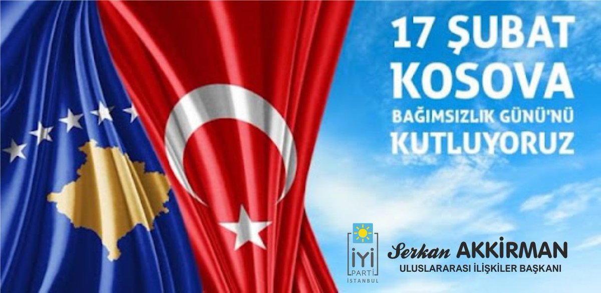 Kosova’nın bağımsızlık gününü kutluyoruz <a href="/Yucel_Coskun/">Yücel Coşkun</a> <a href="/iyiparti_34/">İYİ Parti İstanbul</a> <a href="/hediyeyky/">Hediye Yakaryıldırım</a> <a href="/ismailkaya3467/">İsmail Kaya</a> <a href="/hakansener68/">Hakan Şener 🇹🇷</a>