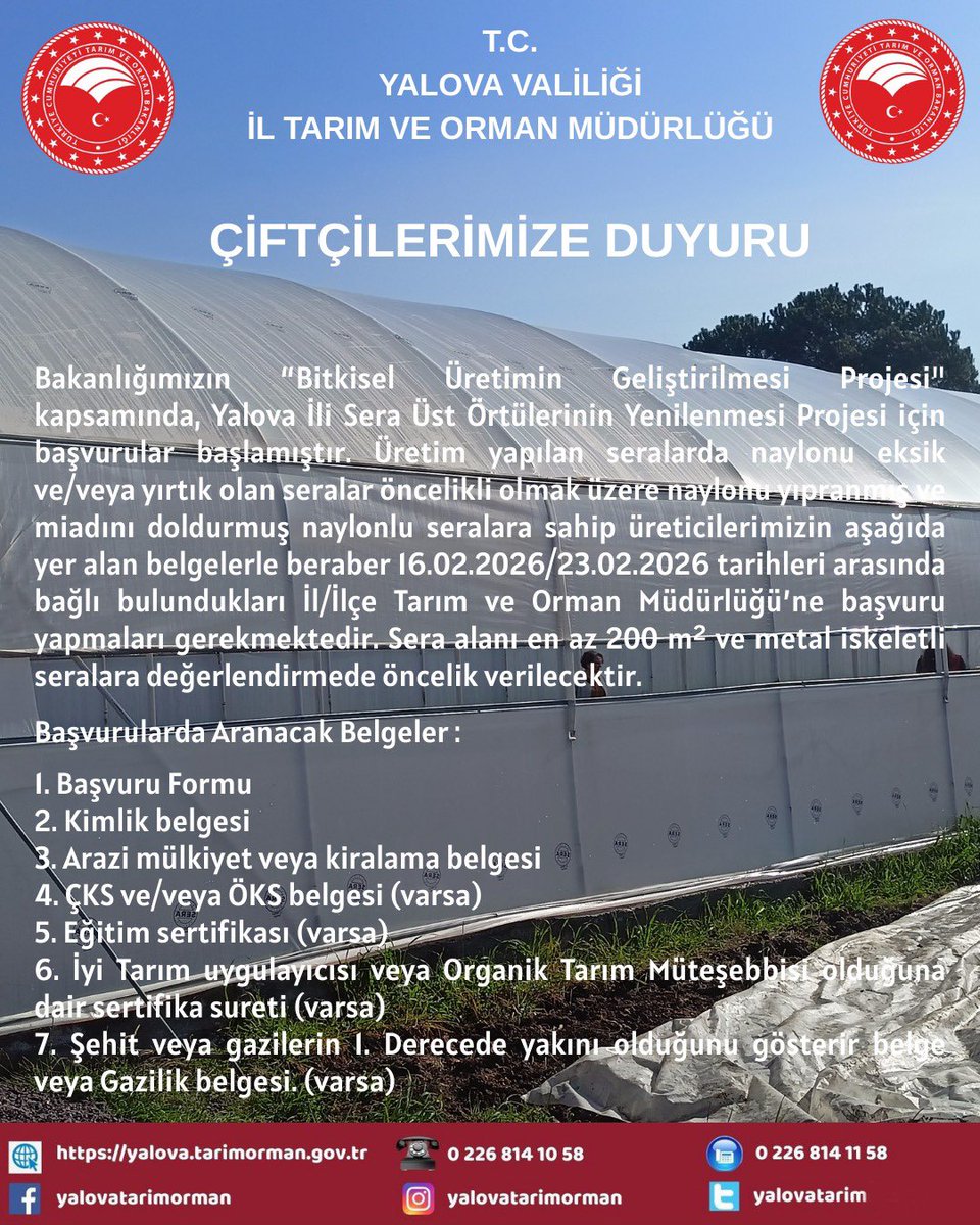Yalova İl Tarım ve Orman Müdürlüğü tweet media