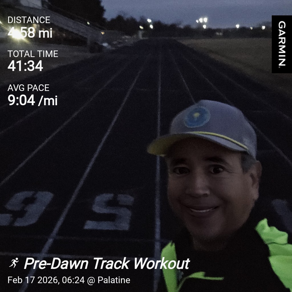 Blkjkrabbit66's tweet image. Still dark when I arrived at the track. 2 x 1 mile, 2 x 800, 2 x 400. Short, sweet, &amp;amp; strong. Wishing y'all a terrific day. #running #runners