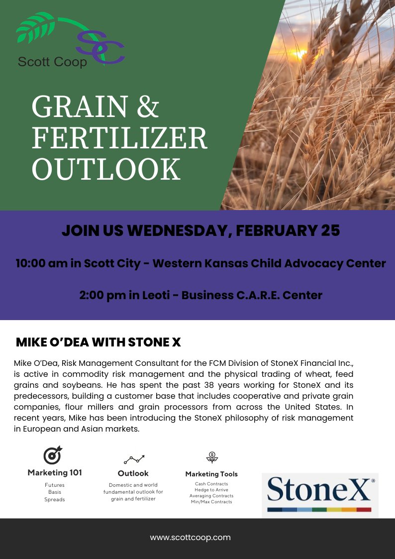 Mark your calendars for the Grain &amp; Fertilizer Outlook on Wednesday, February 25th #ScottCoop