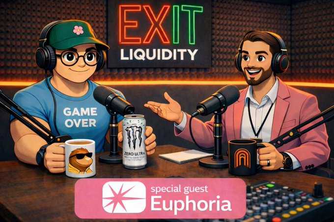 Hosting <a href="/Euphoria_fi/">Euphoria</a> on Exit Liquidity at 10 AM PST!

Genuinely one of the more unique product offerings, on one of the most exciting ecosystems building rn!

Join us to learn more and find out who is the better trader between Brandon and myself!