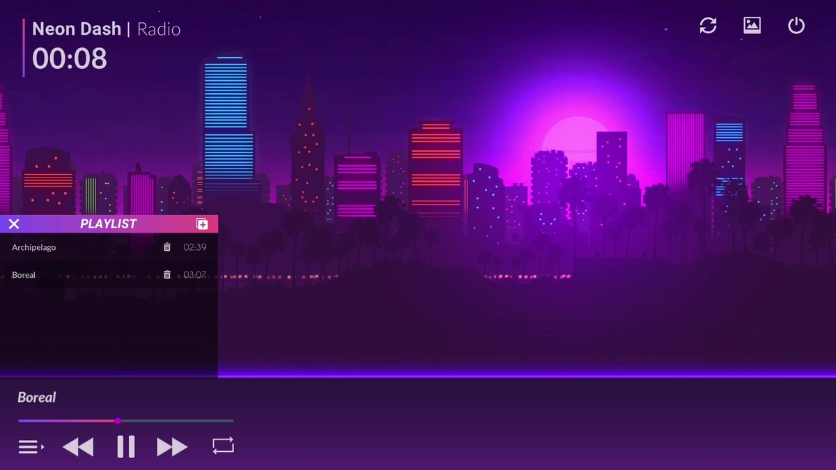 LzhGames's tweet photo. I added a music player feature to Neon Dash.
Supports importing local music and switching to your favorite Citypop backgrounds.🌇🌃

Hope you enjoy this feature, and have fun playing!
#GameDev #IndieGame #Vaporwave