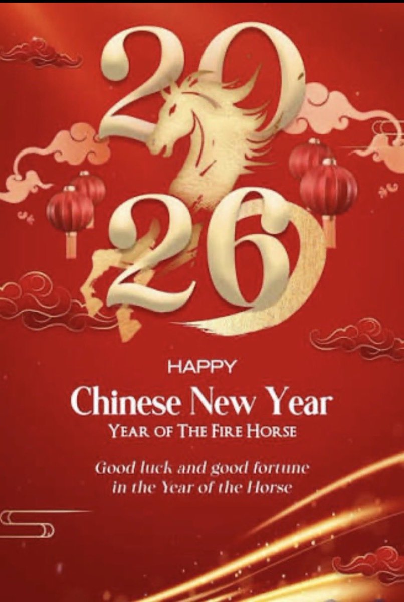 #ChineseNewYear and #YearOfTheFireHorse . So this is my animal, which like me only appears every 60 years. So have a wonderful day celebrating and here’s to the year ahead 🥰