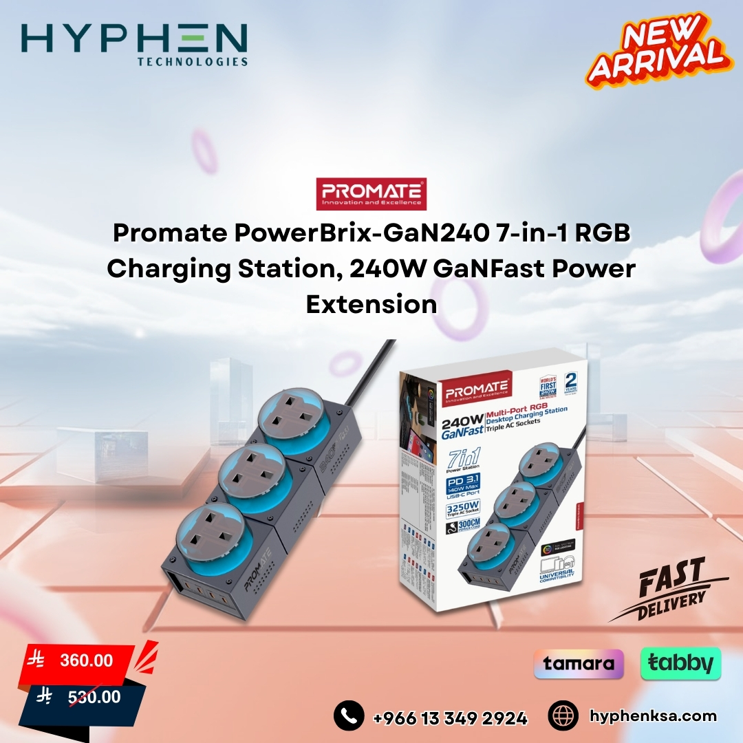hyphenksa2025's tweet image. 🔌 PROMATE DESKTOP SOLUTIONS: Connectivity &amp;amp; power, redefined.

👇 Meet the lineup:

▪️ GegaTower-60W 
▪️ PowerBrix-GaN240 USB-C PD + AC sockets | RGB

📞 Call: +966 13 349 2924
🌐 Shop: hyphenksa.com
#Promate #USBCHub #GaNCharger #HyphrenTech #DeskSetup