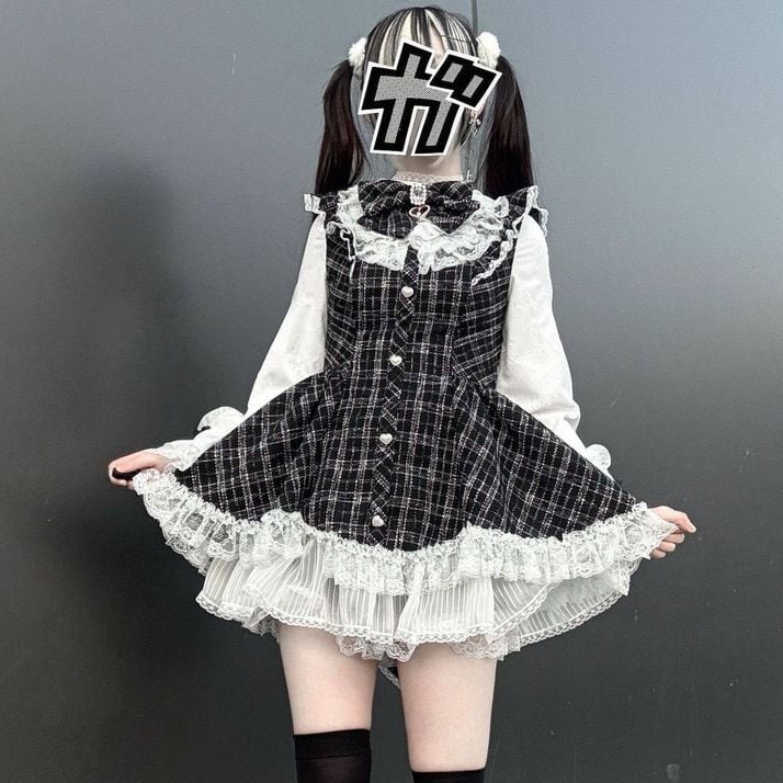 地雷系フレンチガーリーチェックセットアップ♡