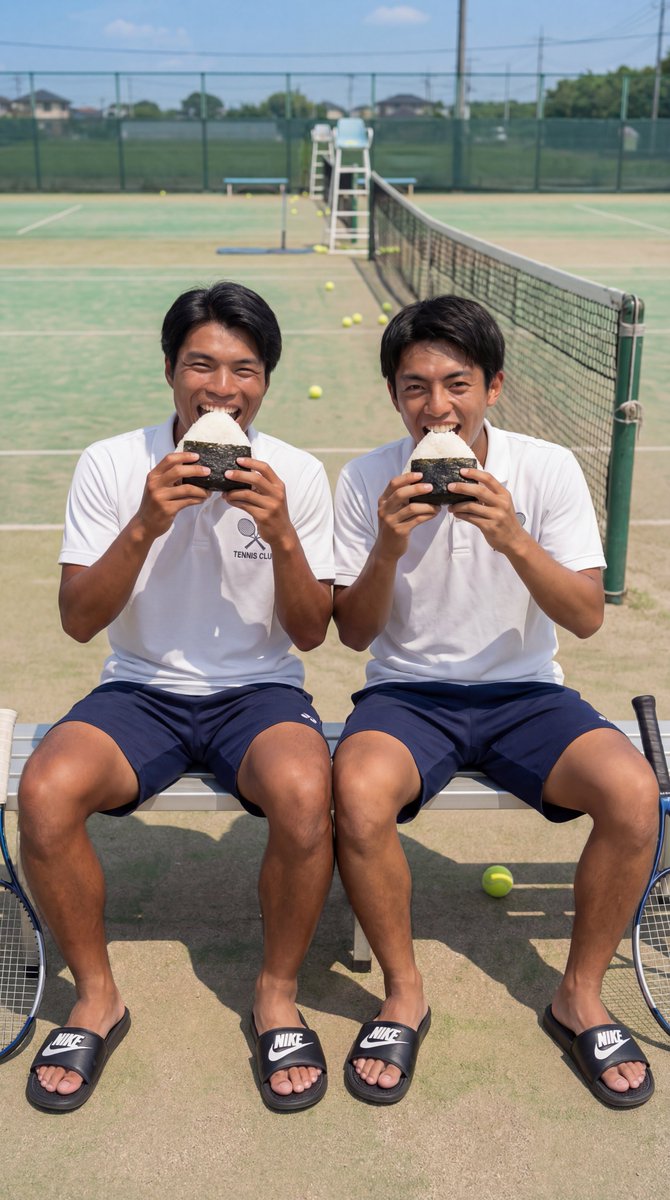 おにぎりが流行っているそうで🍙
【#FOOTHOUSE伊藤一樹】  
【#FOOTHOUSE友達名前はまだない】
#AIart #足元男子 #MensSocks #イケメン図鑑