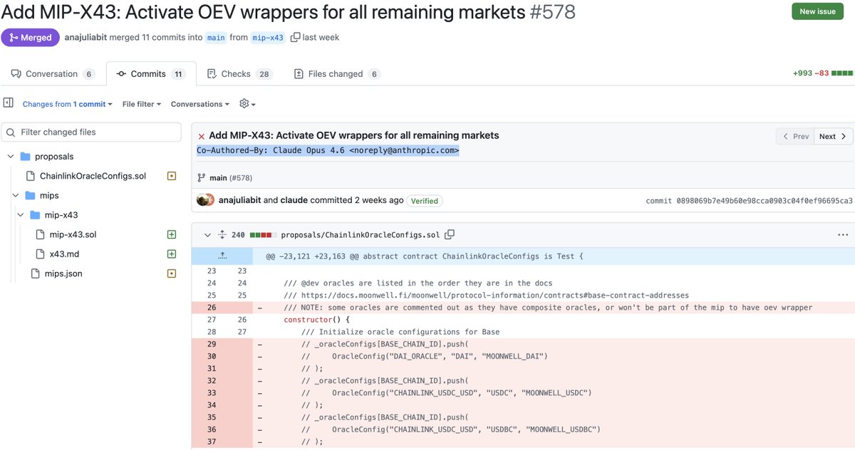La plateforme de lending Moonwell a vibe codé une update avec Claude😂 

Résultat?   

l'IA a remplacé le taux d'échange de 1 cbeth = 1,12 eth à 1 cbeth = 1,12$, entraînant une perte de plus de 1,8 M$ aux utilisateurs
