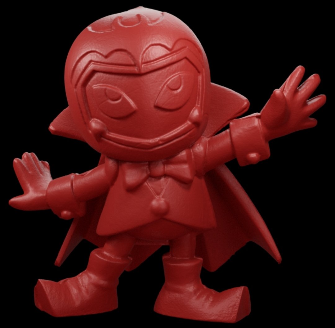 By special request from <a href="/Candi_CGS/">Candi’s Classic Game Shrine 👾⛩️</a> your 3D scanned keshi figure today is Bompire from the Virtual Boy Bomberman game Panic Bomber!

Get the figure here... before he gets YOU! archive.org/details/keshiC…