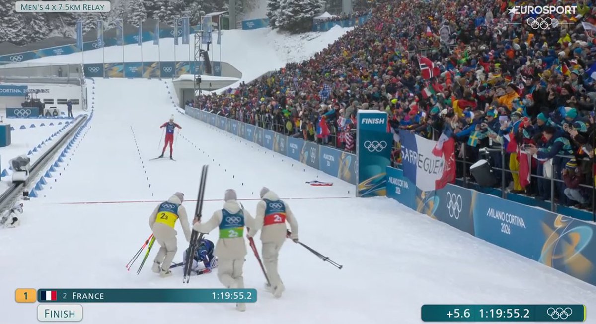 🚨 LA FRANCE EST CHAMPIONNE OLYMPIQUE DU RELAIS DE BIATHLON POUR LA PREMIERE FOIS DE L'HISTOIRE🇫🇷

Fabien Claude, Emilien Jacquelin, Quentin Fillon Maillet, Eric Perrot 🚀 

MERCI MESSIEURS ‼️