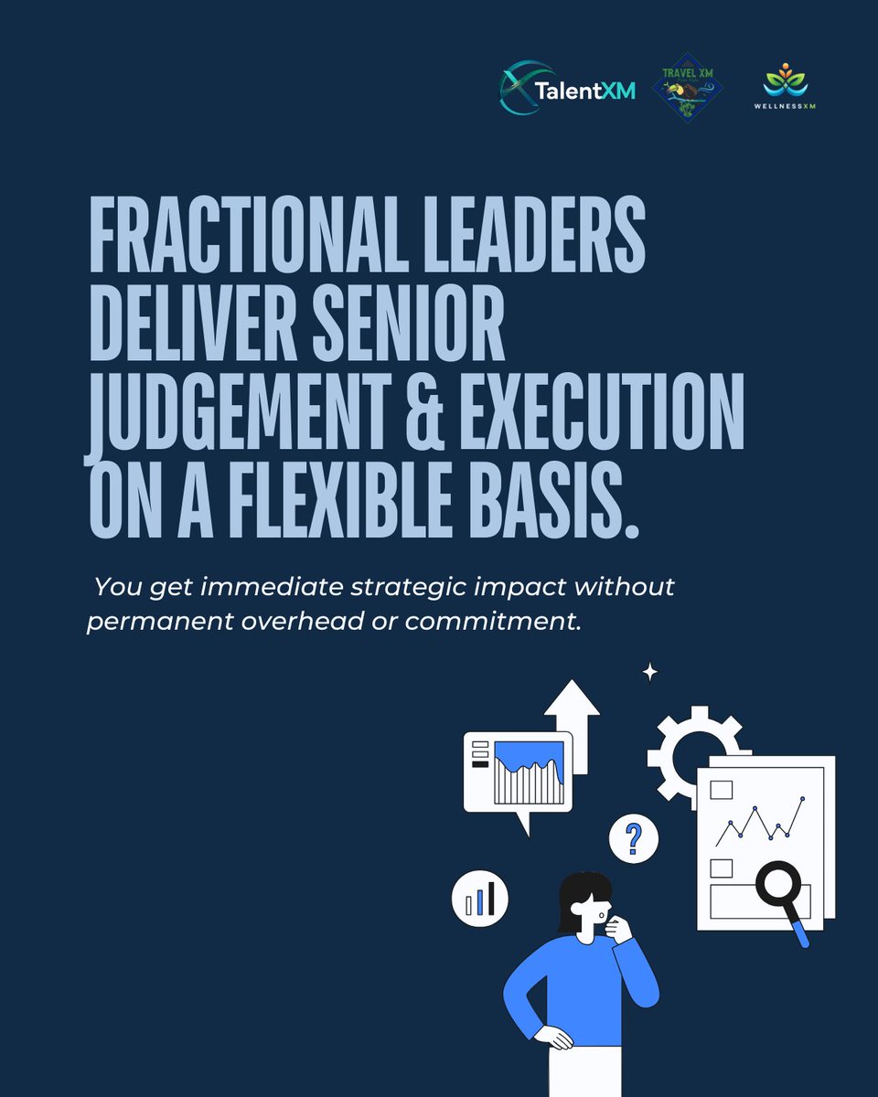 BlockTxm's tweet photo. Fractional leadership gives you expertise without rigidity.
Senior judgment. Real execution. On terms that match your stage. https://t.co/0qGgpe6mDi