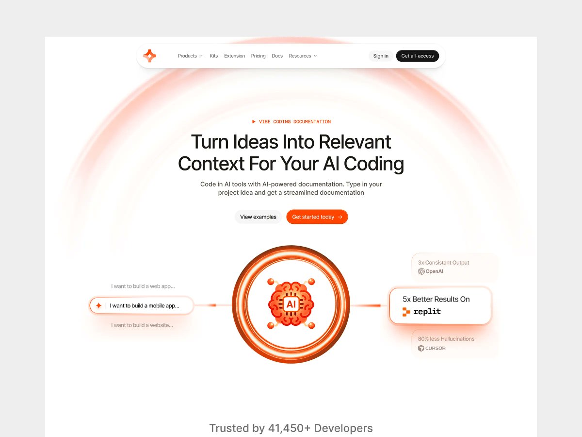 AI Vibe Coding Platform Website Design