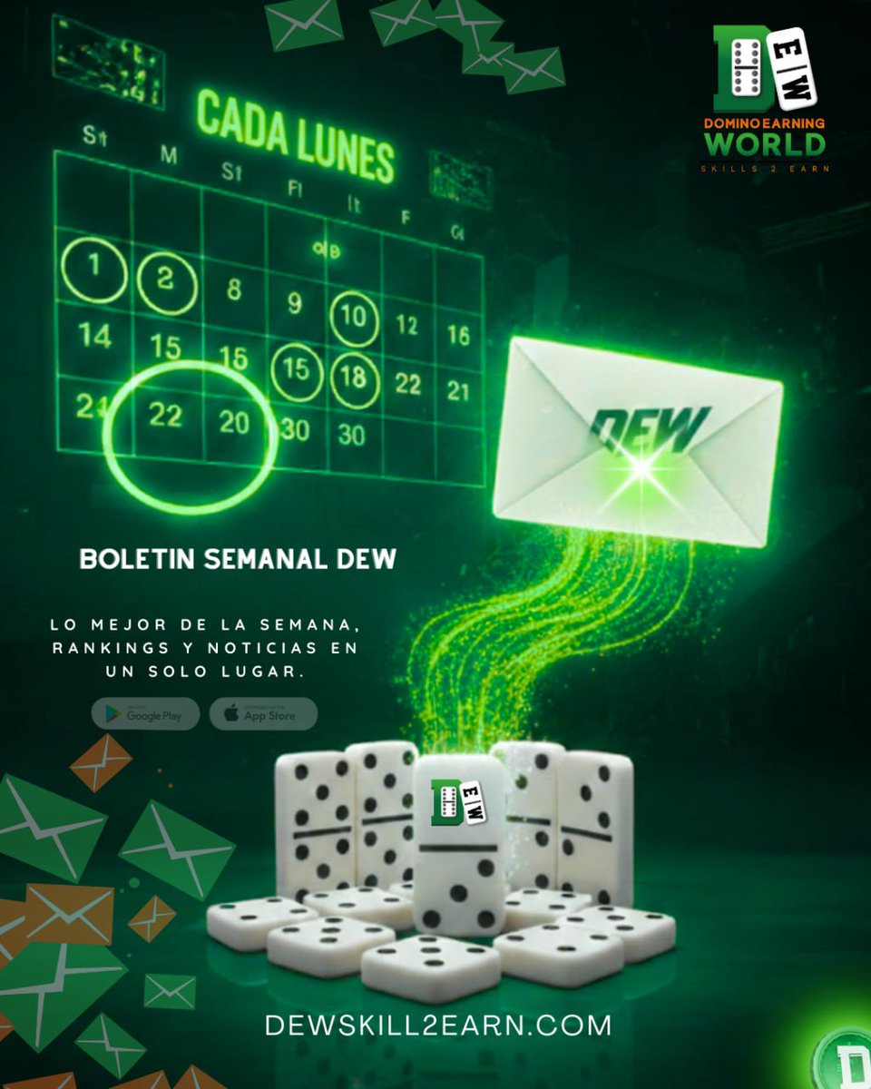 Cada lunes, el Boletín Semanal DEW llega para poner orden en la mesa. Te traemos el resumen más completo con lo mejor de la semana , los jugadores destacados y las noticias que marcarán tu próxima jugada.

📧 Revisa tu correo y descubre si fuiste el protagonista de la semana.