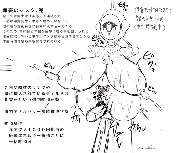 ヒロイン版の堕肉牝像、消音モード案(普段は「うるさい」って理由で消音モードで放置?)

図示した方がいいかなぁと 