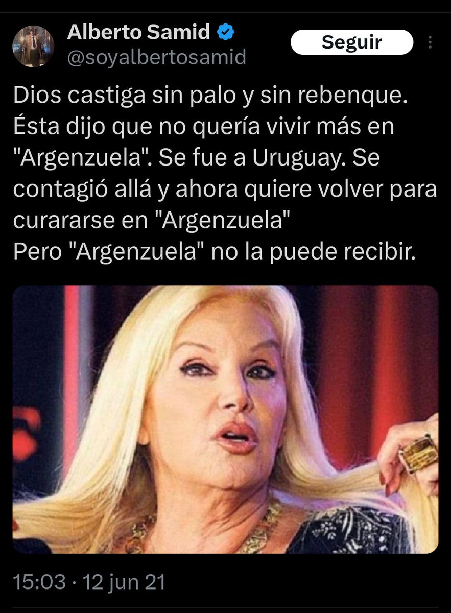 DIOS CASTIGA SIN PALO Y SIN REBENQUE.
<a href="/soyalbertosamid/">Alberto Samid</a> ¿Ahora que opinas? Te contagiaste de virus kuk12 en Uruguay y queres volver financiado por los impuestos que evadiste. 
Kukardo