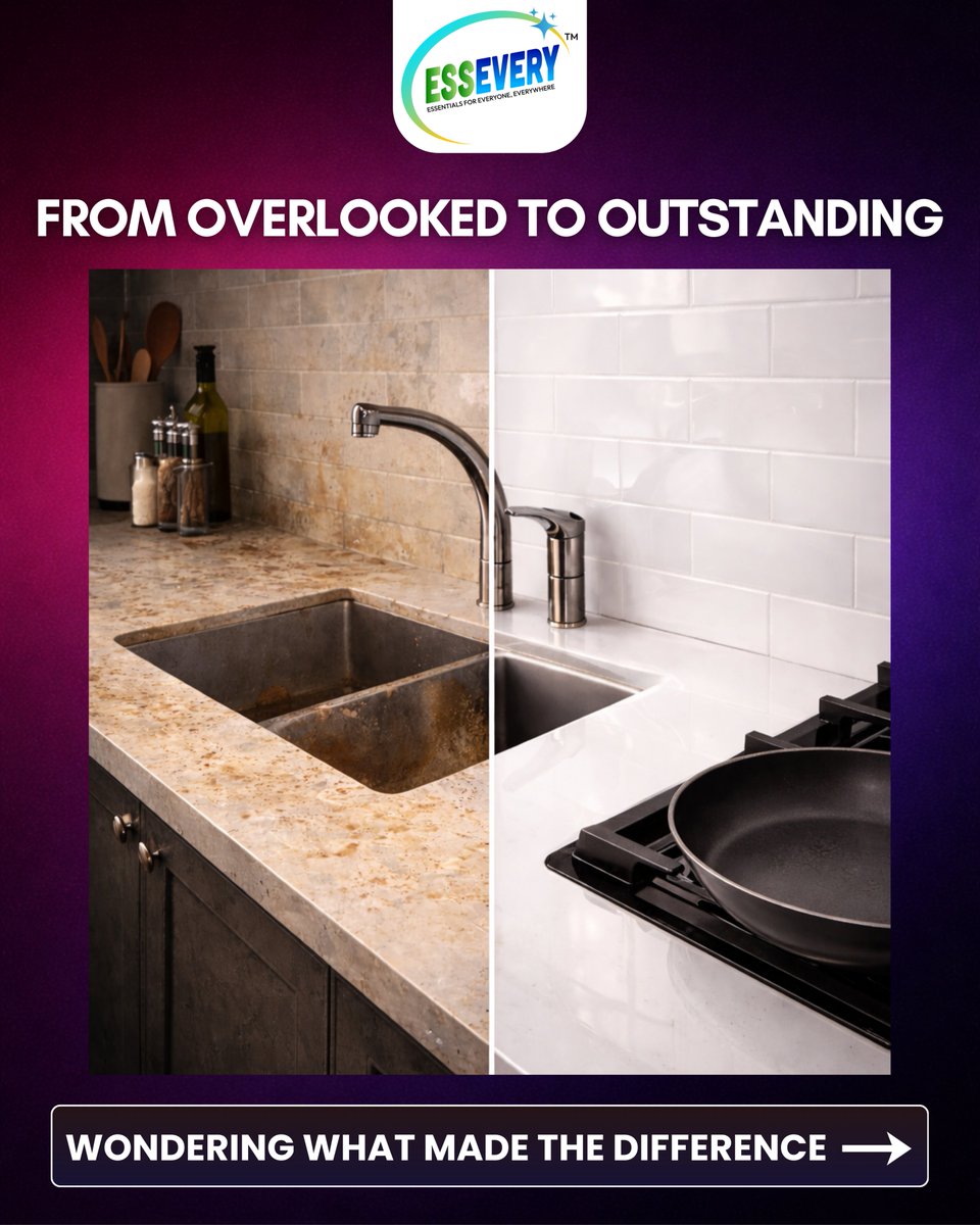 EssEvery's tweet image. Tough on grime. Gentle on surfaces. ✨
EssEvery Hard Surface Cleaner delivers powerful degreasing and a flawless finish in minutes.
Visit our website today and shop the clean your surfaces deserve.

#EssEvery #hardsurfacecleaner #deepcleanresults #homecareessentials