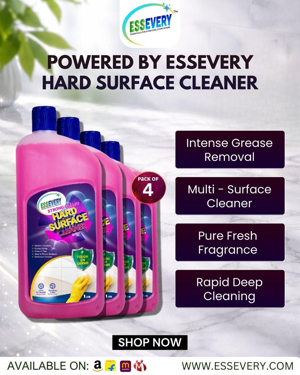 EssEvery's tweet image. Tough on grime. Gentle on surfaces. ✨
EssEvery Hard Surface Cleaner delivers powerful degreasing and a flawless finish in minutes.
Visit our website today and shop the clean your surfaces deserve.

#EssEvery #hardsurfacecleaner #deepcleanresults #homecareessentials