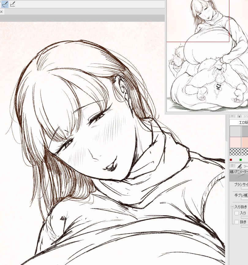 いい感じに奥ゆかしい清楚ママンフェイス描けた! 