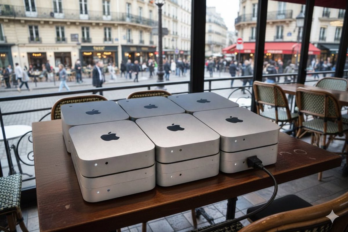 Board meeting at a Parisian bistro.
Meet the team: Julie (CTO), Sacha (COO), Albert (CMO), Rita (CPO), Sami &amp; Manu (Senior Devs).
Reliable, silent, and incredibly fast.
The dream squad for a founder with big plans and a love for good coffee.
#Macmini #BuildInPublic #OpenClaw
