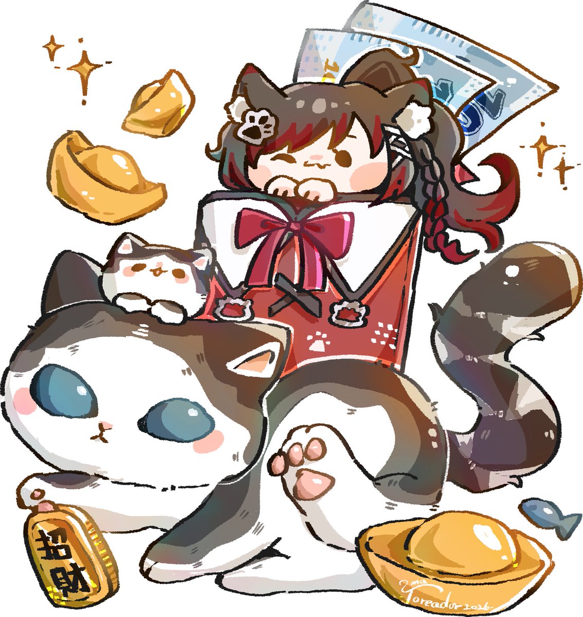 新的一年努力追上工作～
新年快樂！！！

喜歡的可以找@/UmaToreador1530 烏瑪老師委託喔～老師都畫超級可愛的小模板～