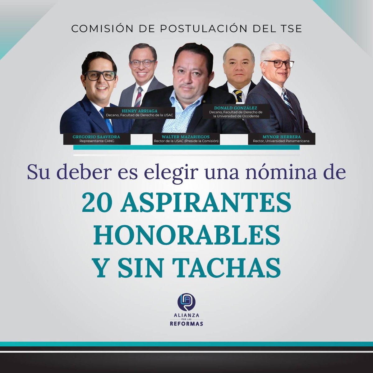 📣Exigimos nómina con aspirantes honorables y sin tachas 

De los 38 aspirantes tachados, 20 obtuvieron más de 80 puntos. No basta con una alta calificación técnica, se debe tomar en cuenta su honorabilidad y ética a la hora de votar para integrar la nómina final.

#ElecciónTSE