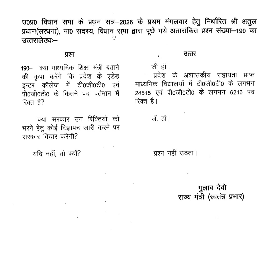 शीघ्र विज्ञापन जारी किया जाए <a href="/gulabdeviup/">Gulab Devi (गुलाब देवी)</a> जी ।