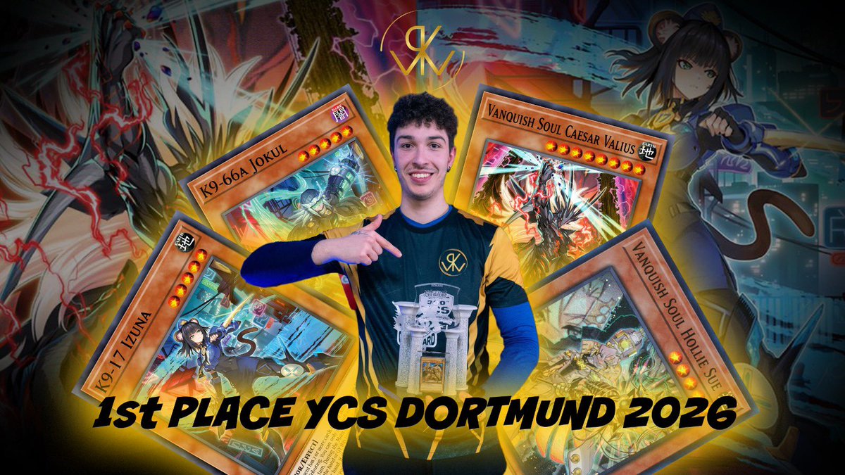 Here is the profile of the first-place finisher at the YCS Dortmund 2026: Diego Ganzerli, playing Vanquish Soul K9.

youtu.be/Txe9wsYU2Mw?si…