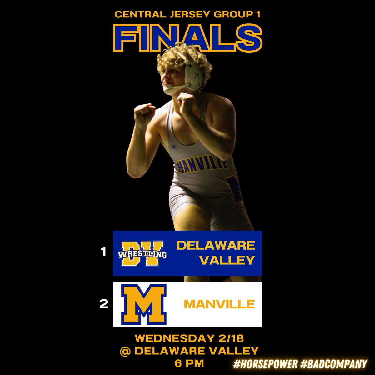 HorsePowerMHS's tweet photo. One more sleep!

Tomorrow night, travel to Delaware Valley to wrestle for a section title. 

#Horsepower #BadCompany #MustangCountry #BleedBlueAndGold #NJWrestling https://t.co/HOk7zedvEt