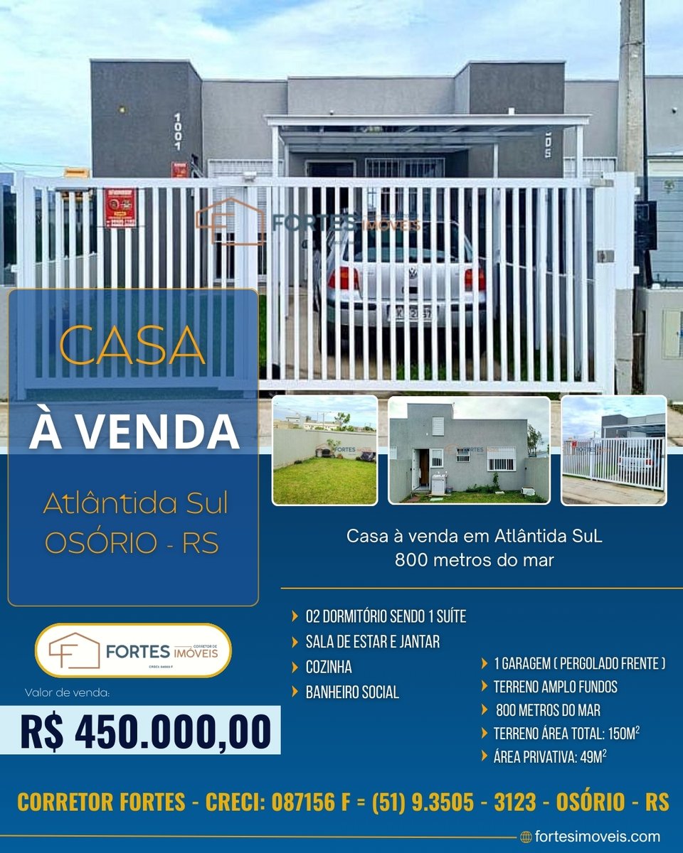 Fortes Imóveis Vende!
🗣️ Chame no WhatsApp: e agende sua Visita.
📱wa.me/5551935053123
🔑 CORRETOR FORTES
🪪 CRECI: 087156 F
👤 Corretor Fortes – O Seu corretor de Imóveis do Litoral e Serra Gaúcha

📌OSÓRIO - RS

#marketingimobiliario
#corretoresdeimoveis
#vendamaisimoveis