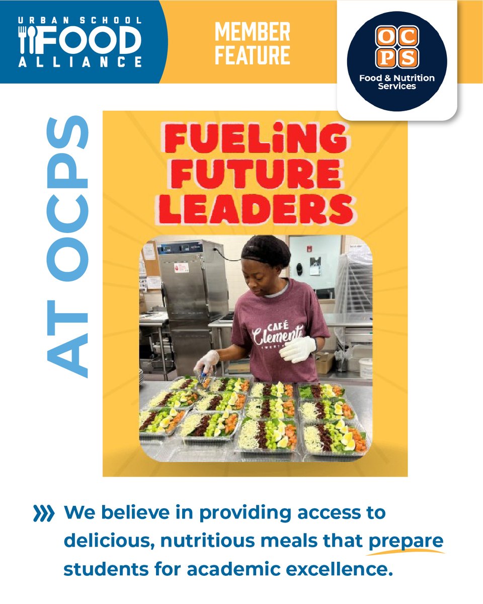 urbanschoolfood's tweet photo. USFA Member Spotlight: Orange County Public Schools Food & Nutrition Services 🔦 A Founding Member in 2012, OCPS is the 4th largest school district in FL and the 8th largest in the US! 👏 THANK YOU OCPS FNS team for the work you do & your involvement in The Alliance! #OCPS #USFA https://t.co/Tjg5zUJiEN