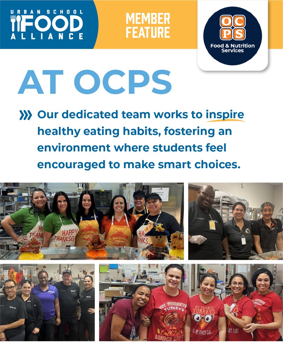 urbanschoolfood's tweet photo. USFA Member Spotlight: Orange County Public Schools Food & Nutrition Services 🔦 A Founding Member in 2012, OCPS is the 4th largest school district in FL and the 8th largest in the US! 👏 THANK YOU OCPS FNS team for the work you do & your involvement in The Alliance! #OCPS #USFA https://t.co/Tjg5zUJiEN