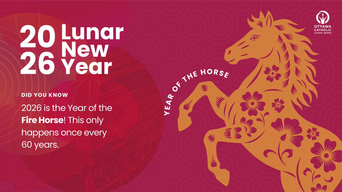 🐎🌙 Happy Lunar New Year from the #OCSB! Wishing all who celebrate a joyful, healthy, and prosperous Year of the Fire Horse. May the year ahead be filled with energy, courage, and creativity. ❤️✨
 #ocsbBeCommunity #ocsbEquity #ocsbBuildsBridges