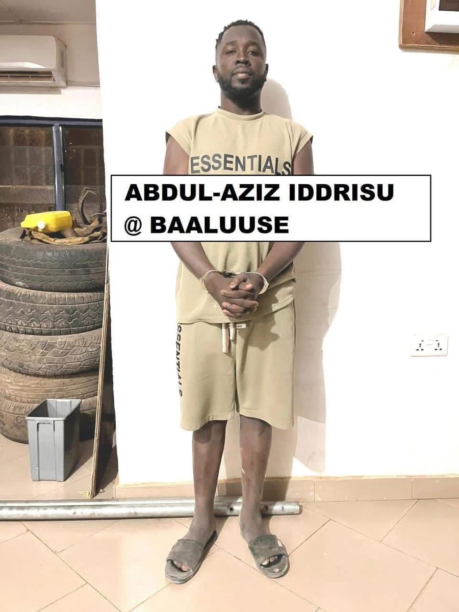 Elorm_Hood's tweet photo. 🚨 JUST IN: Police have re-arrested Abdul-Aziz Iddrisu, also known as Baaluuse, a 33-year-old suspect linked to the killing of a police officer at the Karimenga Police barrier in the Upper East Region. https://t.co/sodA0LRgtd